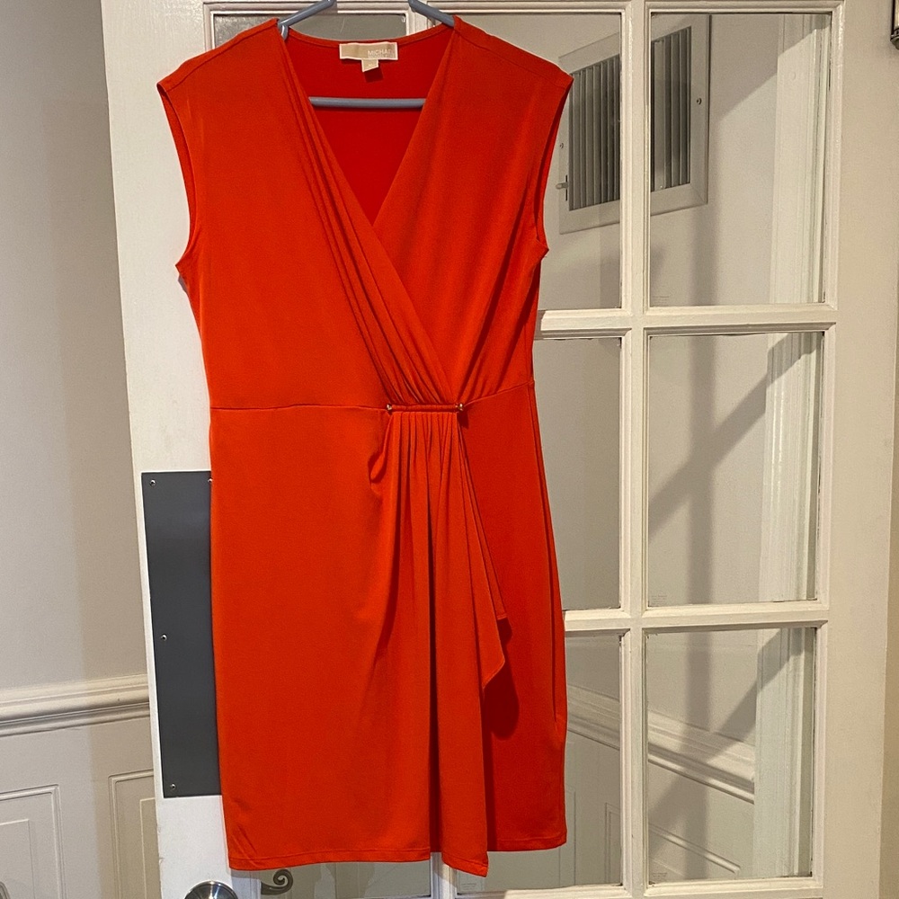 Sleeveless Red Wrap-Front Dress
